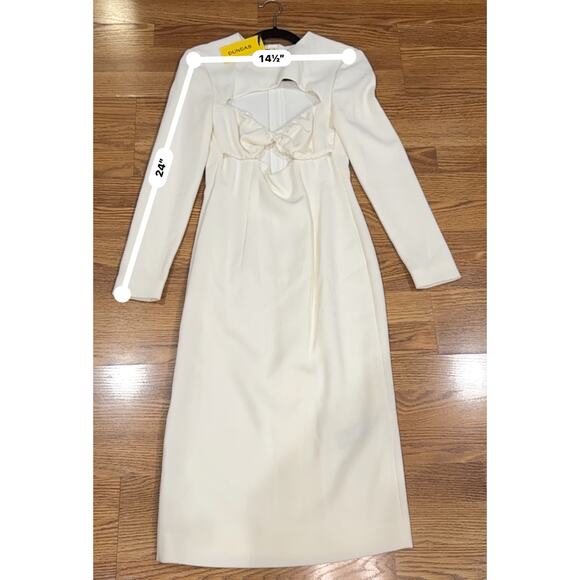 DUNDAS bride wool Ivory Long sleeve NWT Carter Cut-Out Dress 42 (US 6) - Picture 5 of 16